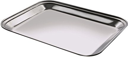 Salvinelli Vassoio Rettangolare, in Acciaio Inox, 45 x 36 cm