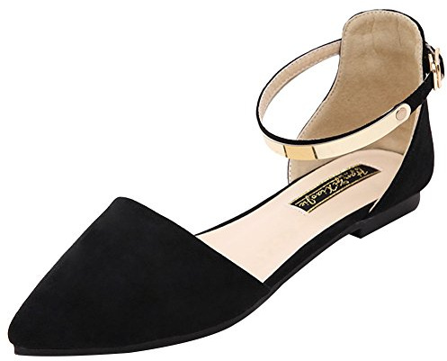 Jamron Donna Punta Velluto Ballerine Elegante D'Orsay Pumps Piatto Scarpe da Sera