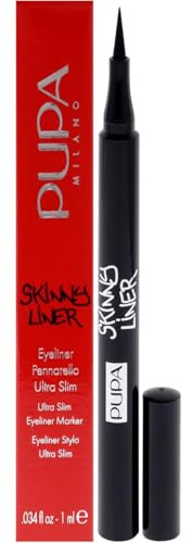 Pupa Eyeliner Skinny Liner (Colore Extra Black) - Ciglia dal Volume smisurato e intensificate con Penna ultra slim, Tratto facile e super sottile