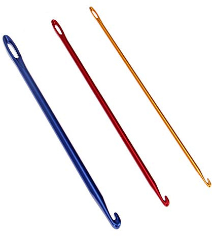 Hicello 3 Stück 2.75 mm 4.0 mm 6.0 mm Aluminium Häkennadel mit Öse Sträkelnadel Zum Stricken Und Häkeln | Strickwerkzeug zum Selbermachen mit einer Öse, Stricknadeln, Häkelnadeln