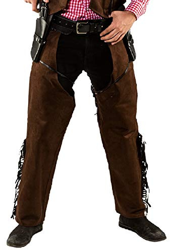 narrenkiste O7352-48-50 braun Herren Cowboy Chaps Wildlederimitat Gr.48-50