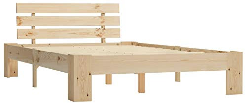 Festnight Bettgestell Seniorenbett erhöhtes Bett Holz Massivholzbett Futonbett Bett Holz Holzbett Massivholz Eiche Massivholz Kiefer 140 × 200 cm