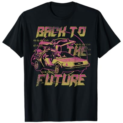 Back to The Future Neon Fade Delorean T-Shirt