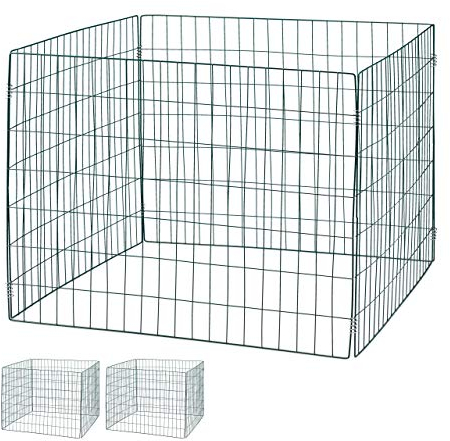 Relaxdays Compostiera in Metallo, Set da 3, per Compost da Giardino, Contenitore Grande, 560 k, Fogliame, Verde Scuro