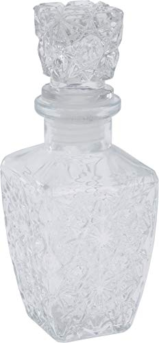 Glas-Karaffe mit Glasverschluss für Whiskey, Cognac, Likör Whisky-Dekanter Whiskyflasche Dekantierer 300ml, 20x8x8 cm
