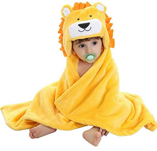 Hilmocho Asciugamano con Cappuccio per Bambini Coperta con Cappuccio in Pile Corallo Swaddle Wrap Animale in Stile per Bambino Piccolo