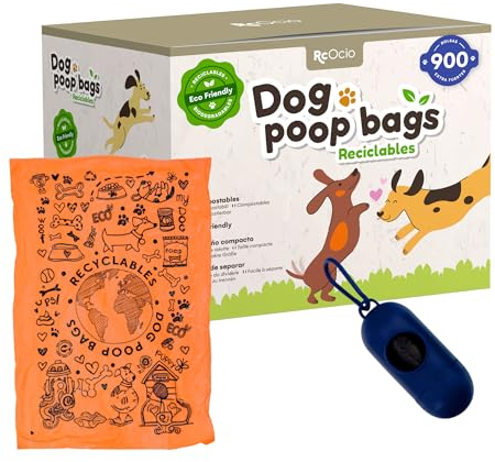 Ökologische Hundekotbeutel mit Spender | Bio-Hundekottüten für Alle Rassen und Größen | Leinenbeutelhalter für Widerstandsfähige Bedürfnisse