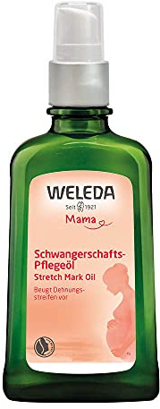 MAMA Schwangerschaft-Pflegeöl von Weleda mit Spender für alle Hauttypen Spar-Set 2x100ml. Beugt Dehnungsstreifen bis 77% vor. Mit wertvollem Mandelöl.