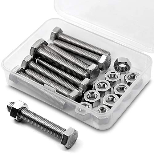 M8*70mm 10 Stück 304 Edelstahl Sechskantschrauben Bolzen und Muttern set, Maschinenschrauben schrauben