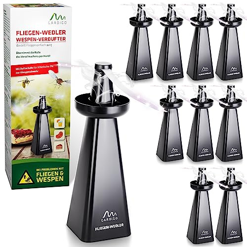 GARDIGO® Wespenwedler/Fliegenwedler - 10er Set I Einzigartige Wespen Abwehr Schale | Insektenschutz gegen Wespen, Fliegen, Mücken | Fliegenvertreiber, Fliegenabwehr, Wespenschutz, Mückenschutz
