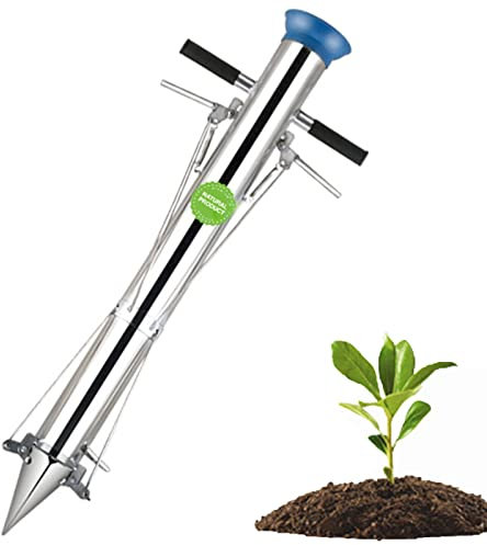 Tenu à la Main Jardin Long Manipulé Ampoule Planteur Outils et Légume Semis Outil avec Pédale Manuel Plante Transplanteur pour Légumes Verts Oignon Un Radis Betteraves Laitue