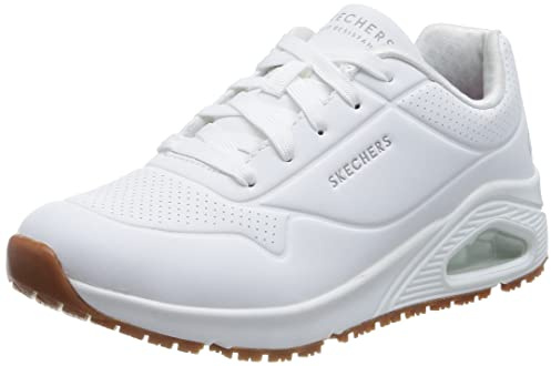 Skechers Work Uno Sr, Sneaker Donna, White Synthetic, 35.5 EU