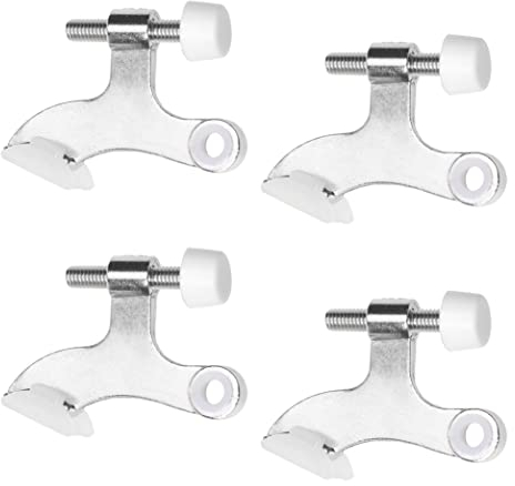 Kare & Kind 4x Topes Negros de Puertas con Bisagras - Con Puntas Protectoras - Fáciles de Instalar - Previenen Daños en la Pared y Puerta (Níquel)