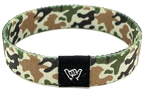 Hang Loose Bands - Southwestern Bracelet for Men, Women & Teens - Comfy Tribal Print and Boho - Western Style Reversible Wristband - Desert Camo | Medium: 7.5 (for large wrists)