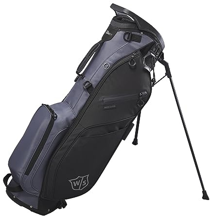 Wilson Staff Golftasche, EXO Lite Stand Bag, Trage-/Trolleytasche, 4 Fächer für Diverse Eisen, Schwarz/Grau