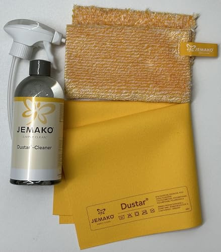 Jemako Dustar Cleaner 500 ml+Schaumpumpe + Dustar Tuch + DuoTuch gelb groß
