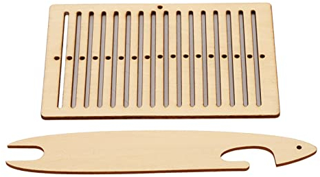 AUNMAS Webstuhl-Bausatz, Bausatz Pappelholz-Webstühle Bandwebstuhl Webstuhl Webschiffchen Werkzeuge für Armbandtasche Gürtel Kameragurt für zu Hause