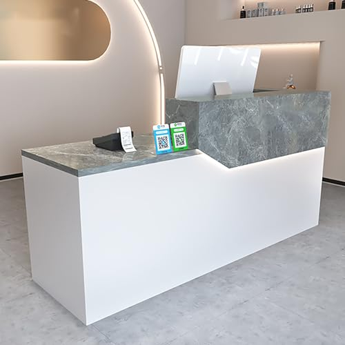 SARKEY Empfangstheke, Rezeptionstheken Mit Schubladen, Laden-Theke, Mit Schließfach, Kassenschalter, Büromöbel Rezeptionsmöbe, Verkaufstisch, Für Rezeption Klinik，Salon, Lobby (Color : M-1)