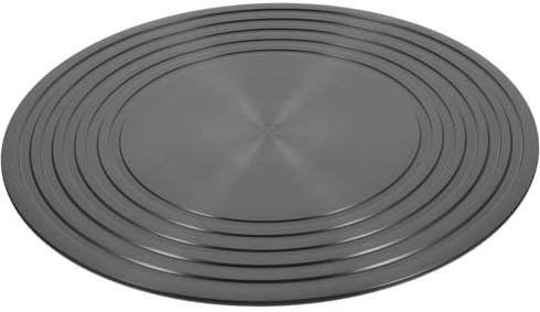 PRETYZOOM Hitzeschutzplatte aus Aluminium für Gasherde Runde Wärmeverteilerplatte zum Auftauen und Wärmen in Küche Schwarz nicht Verformbar und Leicht zu Reinigen für Hauswirtschaft