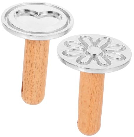 Hoement 2pcs Cookie Stamp Nonstick Heart Flower Cookie Molds for Baking for Homemade Treats Easy to Clean Multi-Functional Press for Festivals Parties