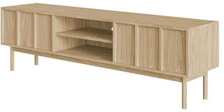 Selsey TV Schrank Lowboard Board Sideboard Fernsehtisch Fernsehschrank 2 Schubladen Fächer Push to Open 170 cm Holzbeine Eiche Eiche Geölt Neksto