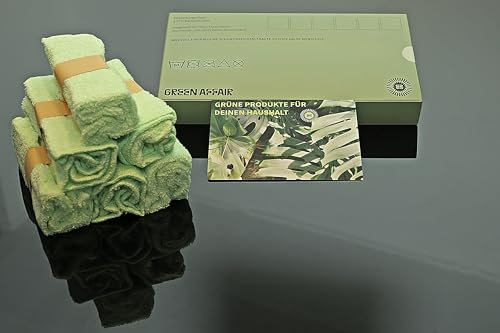 Generisch Set di 6 panni multiuso in bambù 100% panni per la pulizia sostenibili, 25 x 25 cm, verde