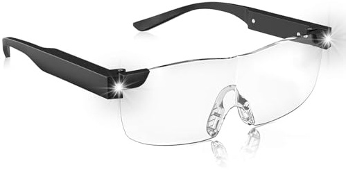 Magnifying Glasses with Lights LED Half Frame Unisex Vintage Style Perfect for Hobbies Close Work and Reading Magnifying Spectacles for Enhanced Clarity and Comfort Ideal for Artisans and Enthusiasts