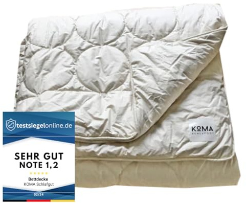KOMA schlafgut Die Bettdecke 240x220cm (Ganzjahr) aus Kapokfasern, vegan, nachhaltig, Bio Premium Qualität Made in Germany, Allergiker geeignet, atmungsaktiv
