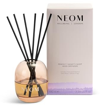 NEOM Perfect Night's Sleep Reed Diffuser, 100ml I Lavender, Chamomile and Patchouli I 100% Natural Fragrances I Lasts 12 Weeks I Refillable and Reusable