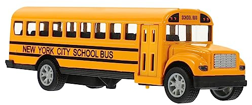 SOIMISS Mini School Bus Toy Educativo para Autobús Escolar de Juguete Metálico de Fricción con para Imaginativos y de Cumpleaños