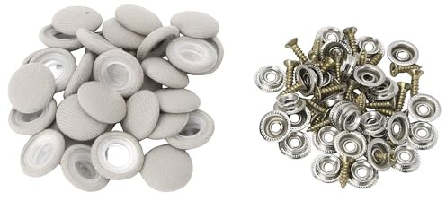 Kit Riparazione Cielo Auto 40 Pezzi | Viti per Rivestimento Tetto Auto, Clip Fissaggio Tettuccio Interno Beige/Grigio – Fermi per Rivestimento Cadente Facili da Usare Art.153321/15332 (Grigio)