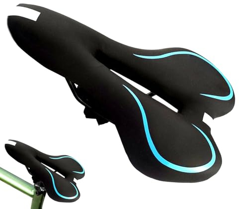 Fahrradsitz – bequemer hohler Fahrradsattel | wasserdichter, belüfteter Fahrradsitz mit reflektierendem Streifen | Fahrradzubehör für Männer, Frauen, Kinder | ergonomisch gepolstertes Kissen für