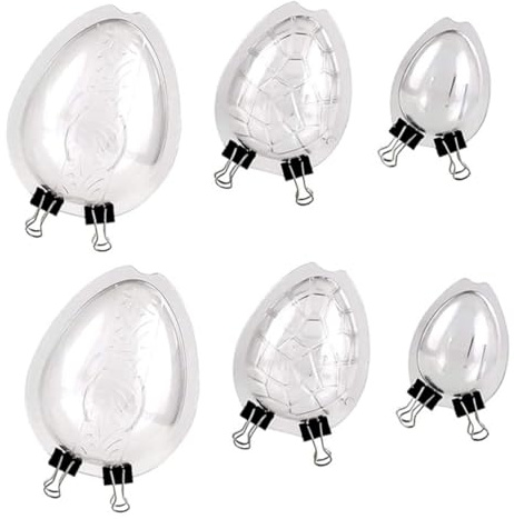 Generic 6 Pezzi Stampi Cioccolatini Forma in Plastica Trasparente Accessori per Dolci Antiadherenti per Cioccolato Biscotti e Decorazioni Pasquali Colore Casuale