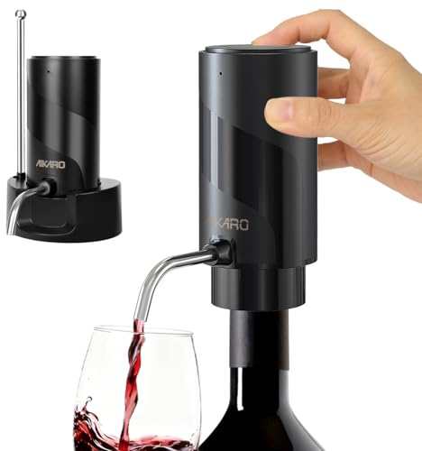 AIKARO - Aerador-Vertedor de Vino Eléctrico Recargable Decantador Electrónico Automático con Base