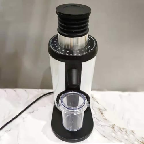 MonoSora Coffee Grinder Single Dose Hopper with Silicone Blowing Cleaning Tool and Wooden Lid for WPM Espresso Machines, Black