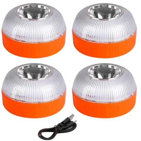 AOHEWEI Wiederaufladbare V16 Warnleuchte mit – Magnetfuß für Autodach, 360° LED Blinklicht Wasserdicht IP54 – Ersatz für Warndreieck, geeignet für Auto, Motorrad, Wohnmobil & LKW
