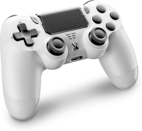 Hycago Manette sans pour PS-4, manette sans fil pour Pro/Slim/PC, manette de jeu Bluetooth avec double vibration, écran tactile, prise audio 3,5 mm, six axes, ergonomie améliorée