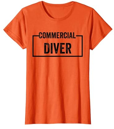 Commercial Diver Camiseta, Mujer, Naranja, S