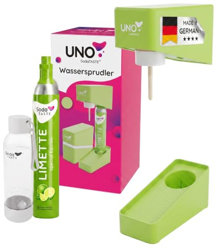 UNO Machine à gazéifier – Modulaire et sans électricité | Compatible avec tous les cylindres de CO₂ avec filetage rotatif standard | Kit comprenant une bouteille d'eau de 1 l et un cylindre de CO₂