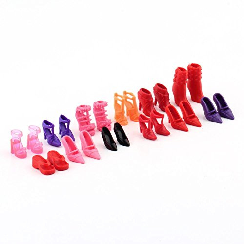 Fat-catz-copy-catz 12 Pairs High Heels Shoes Boots For 11 Sized Fashion Girl Dolls Outfits Dress Clothing