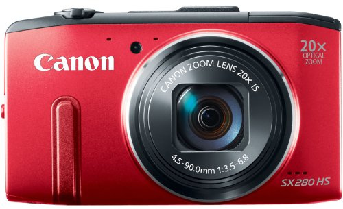 Canon PowerShot SX280 HS Compact Camera 12.1MP 1/2.3 CMOS 4000 x 3000pixels Red - Digital Cameras (12.1MP, 4000 x 3000 pixels, CMOS, 20x, Full HD, Red)