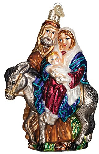 Old World Christmas Spiritual Gifts Flight to Egypt Glass Blown Ornament for Christmas Tree, Handcrafted Holiday Decoration, Religion Collection