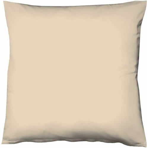 fleuresse Mako-Satin-Kissenbezug Uni Colours Farbe beige 2043 Größe 50 x 50 cm