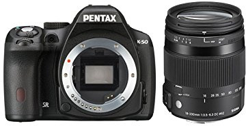 Pentax K50 + SIGMA 18-200 Kit fotocamere SLR 16,28 MP CMOS 4928 x 3264 Pixel Nero