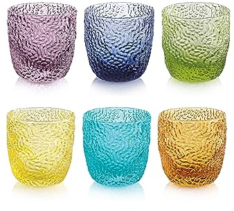 Tricot Lot de 6 verres en verre, assortis, 7,5 cl