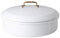 Riess, 0590-033, Brotdose mit Deckel, CLASSIC-WEISS, Durchmesser 36 cm, Höhe 13.7 cm, Emaille, weiss, mit Griff aus Messing