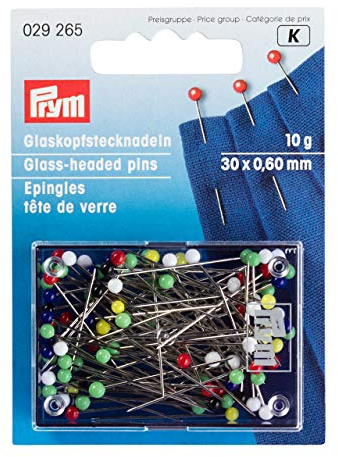Prym-Stecknadeln + Glaskopfstecknadeln + 30 mm x 0,6, Bunt
