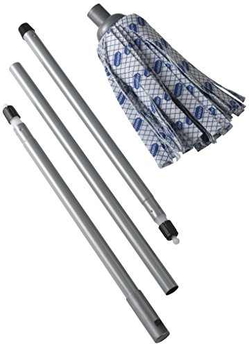 Addis Cloth Mop With 3 Piece Handle In Blue, White And Grey