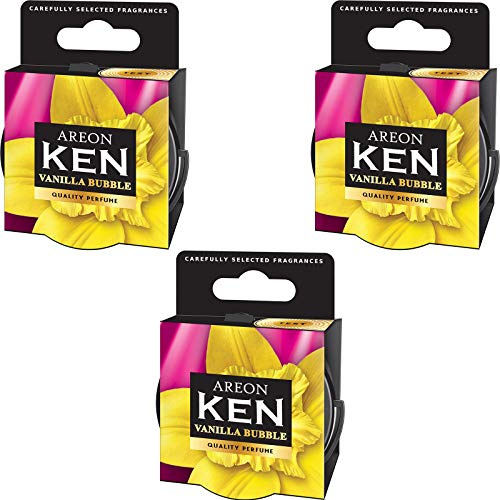 Areon Ken Lufterfrischer Vanille Bubble Gum Kaugummi Auto Duft Autoduft Wohnung Dose Duftdose Erfrischer 3D Set ( Vanilla Bubble Pack x 3 )