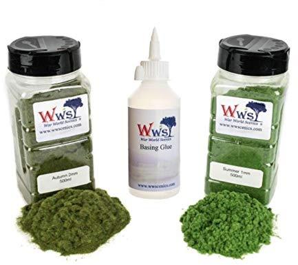 War World Scenics Statische Grasfasern Wald Set – Modellbahn Modellbau Modell Basing Kit Diorama Tabletop Basing Kit Gelände Landschaftsbau Landschaft Streugras Geländebau